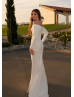 Off Shoulder Ivory Satin Corset Back Charming Wedding Dress